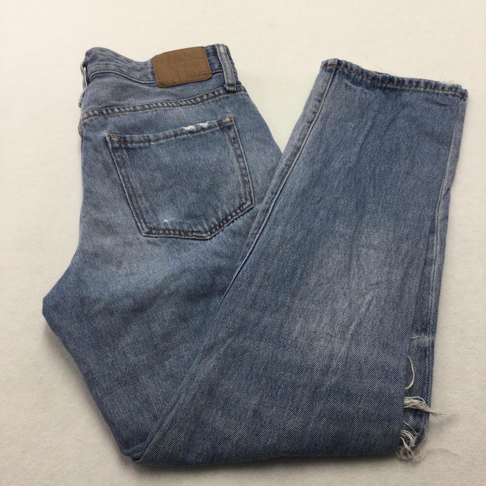 Aero 90s Slouch Boyfriend Jeans Womens 27/2 Blue Light Wash Distressed